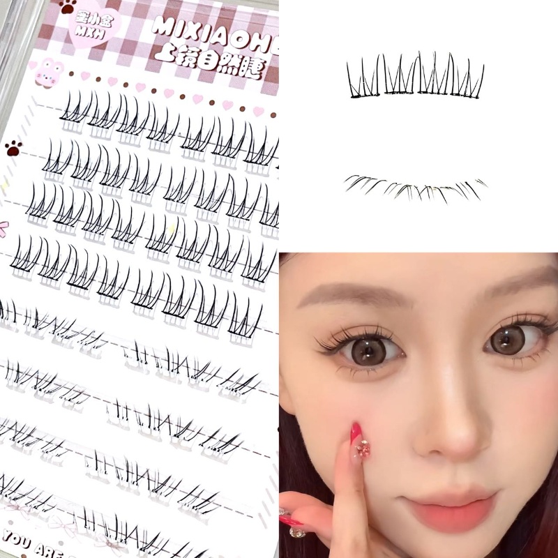 Eyelash Extension Natural - ミクシアオヘ シアー ミックス ウィスピーアッパーラッシュトレイ インビジブル クリアバンド