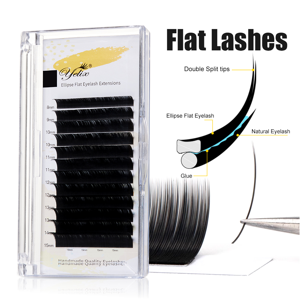 Eyelash Extension Double Volume - Yelix ダブルスプリットチップ エリプスフラット 個別つけまつげ B C