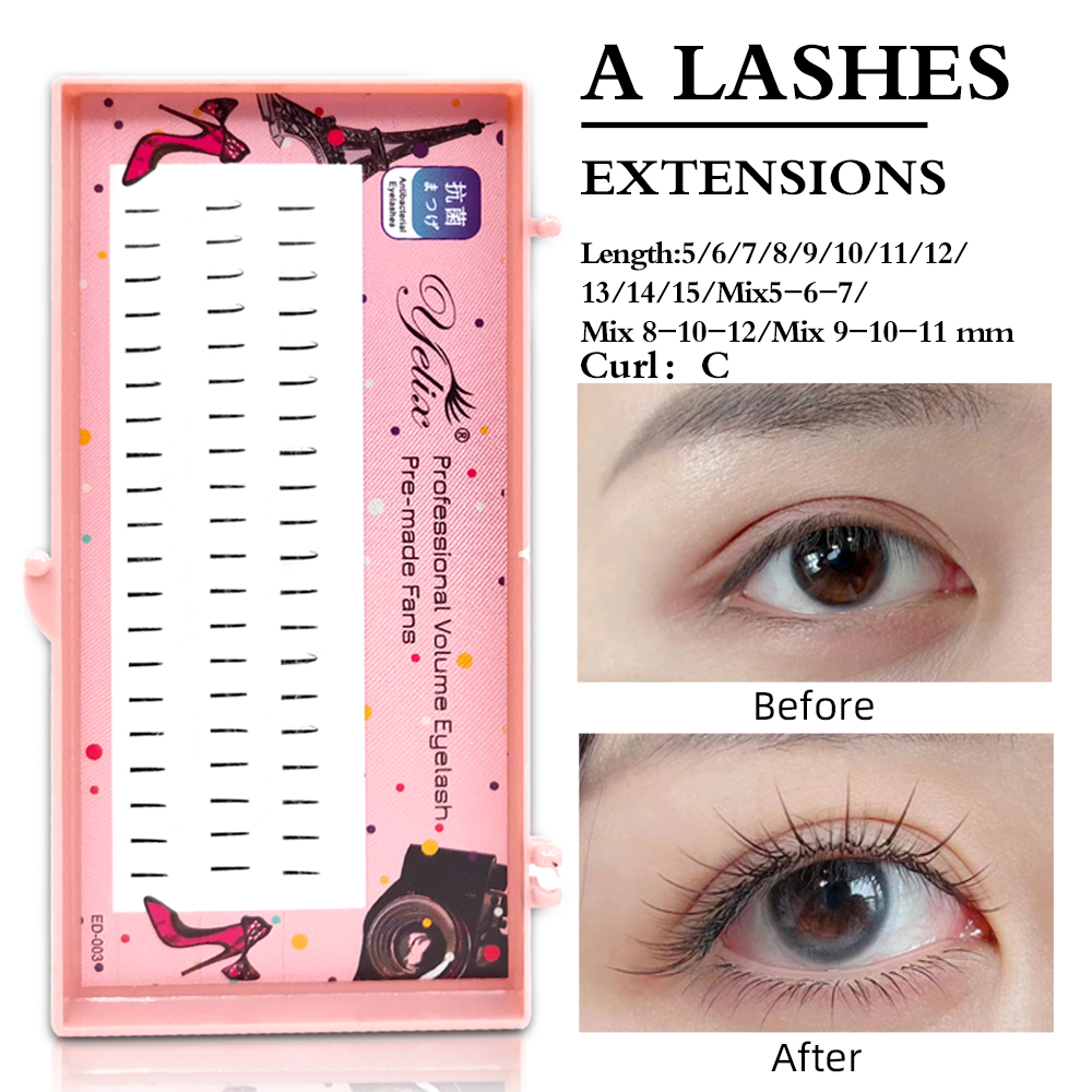 Eyelash Extension Natural - Yelix ナチュラルソフト個別まつげ コミックラッシュ Cカール 簡単装着 メイクアップエクステンション