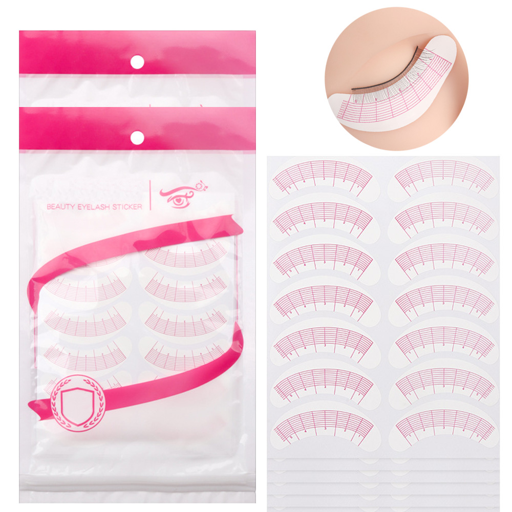 Lash Mapping Sticker - 2/5パック入りまつげマッピングステッカー、下まつげ位置決め用まつげエクステメイクツール、まつげ植え付け練習用アイパッドペーパー