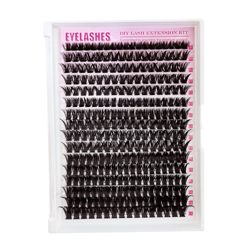 Eyelash Extension Natural - ナチュラルルックつけまつげ ボンド＆シール クラスターデザイン DIYまつげエクステキット ウィスピー風 3Dフェイクミンクまつげ