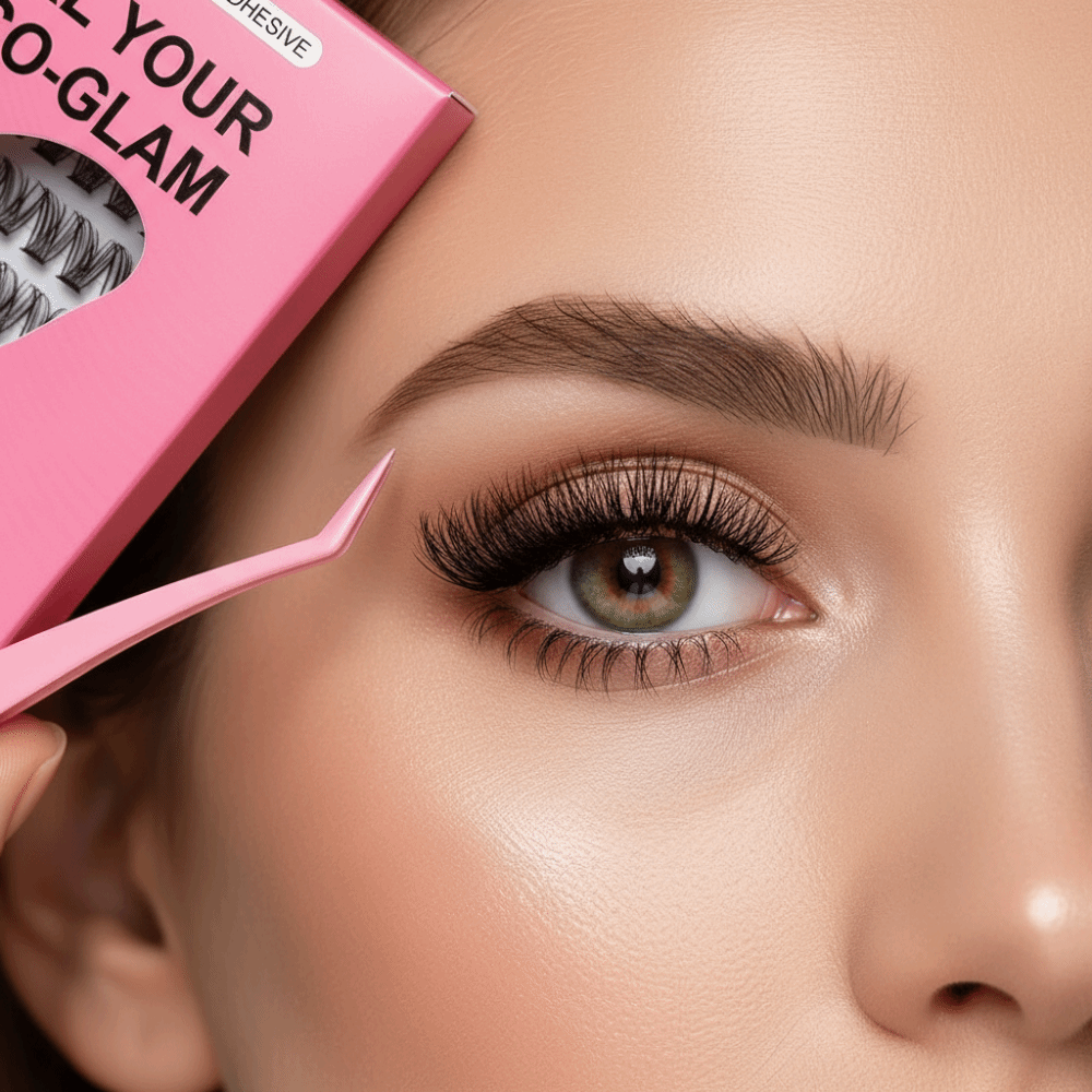 Eyelash Extension Eyelash - 自然な見た目DIYまつげエクステキット ふわふわ 接着剤不要 つけまつげ 簡単装着 セルフ接着式まつげ束