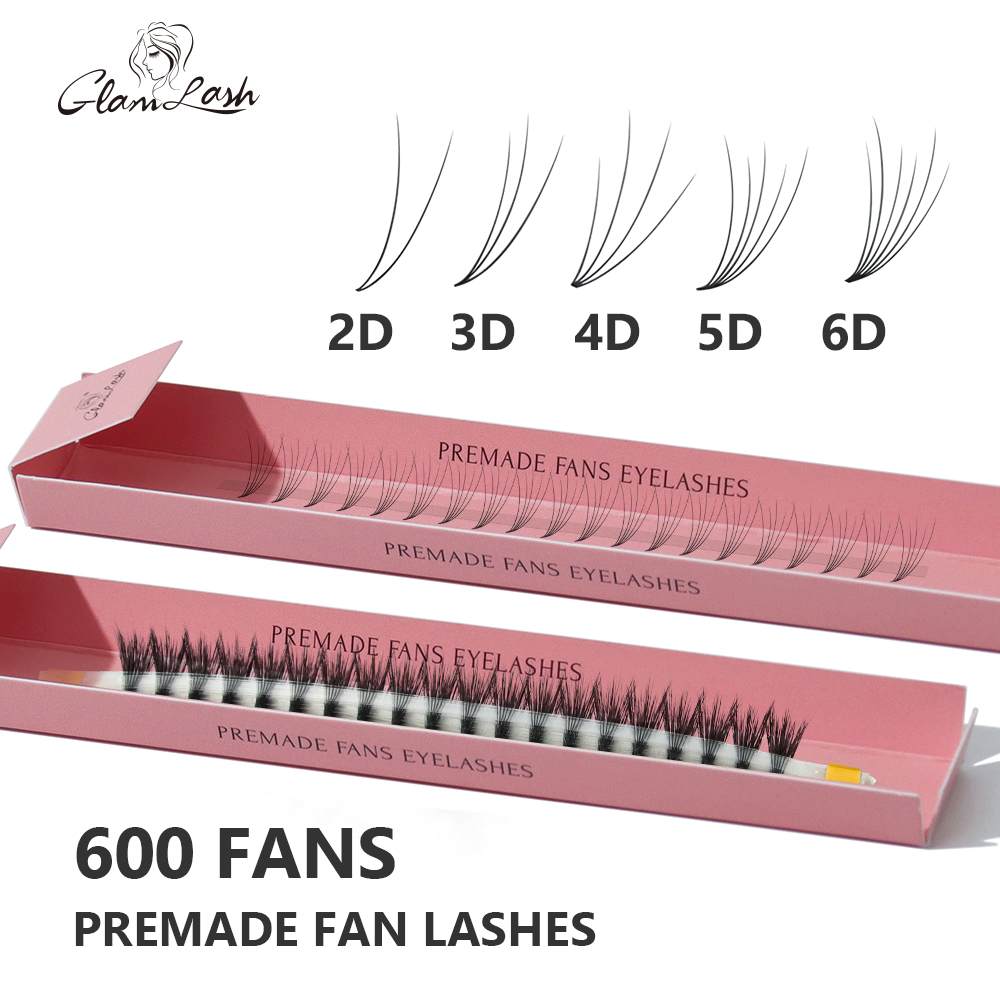 Mega Volume Lash - GLAMLASH プレメイドボリュームファンまつげエクステ 600ファン メガバルク ナチュラルソフトラッシュ