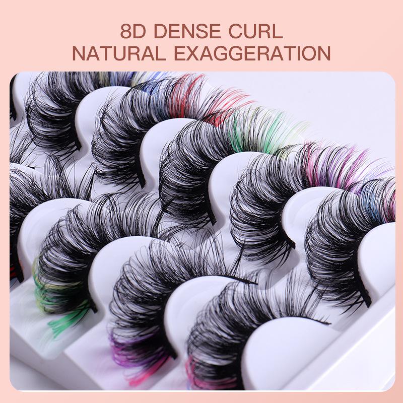 7ペア カラフルつけまつげ 3Dミンクカラー DDカール ふ - Eyelash Extension Natural のレビューと価格
