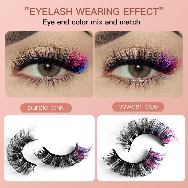 7ペア カラフルつけまつげ 3Dミンクカラー DDカール ふ - Eyelash Extension Natural のレビューと価格