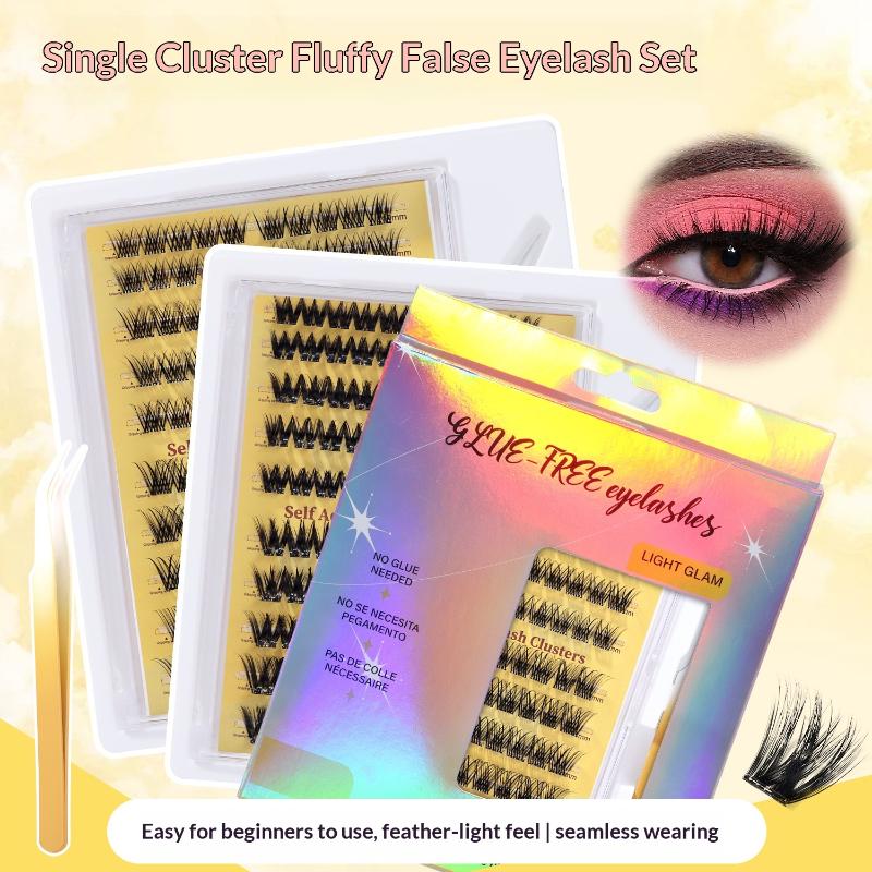 新しいDIYまつげエクステキット、接着剤不要の個別まつげクラ - Eyelash Extension Natural のレビューと価格