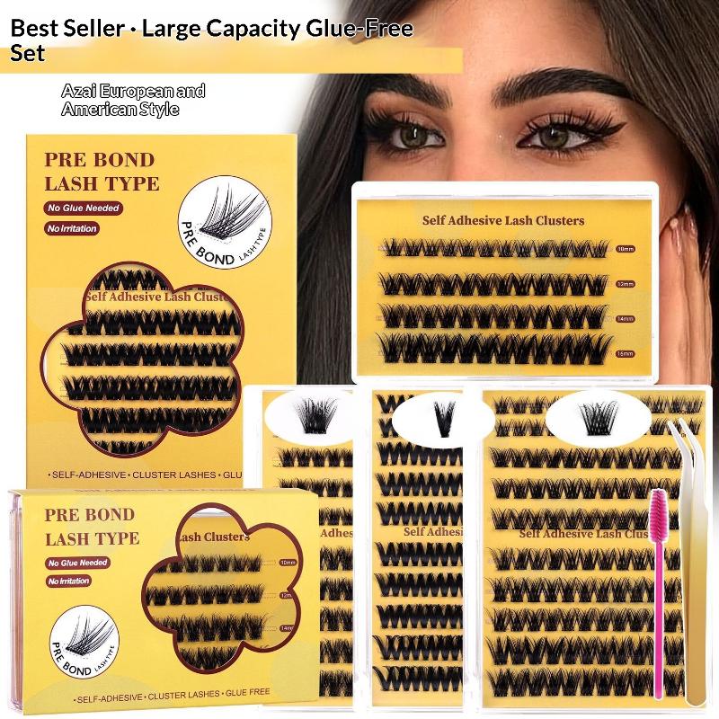 新しいDIYまつげエクステキット、接着剤不要の個別まつげクラ - Eyelash Extension Natural のレビューと価格