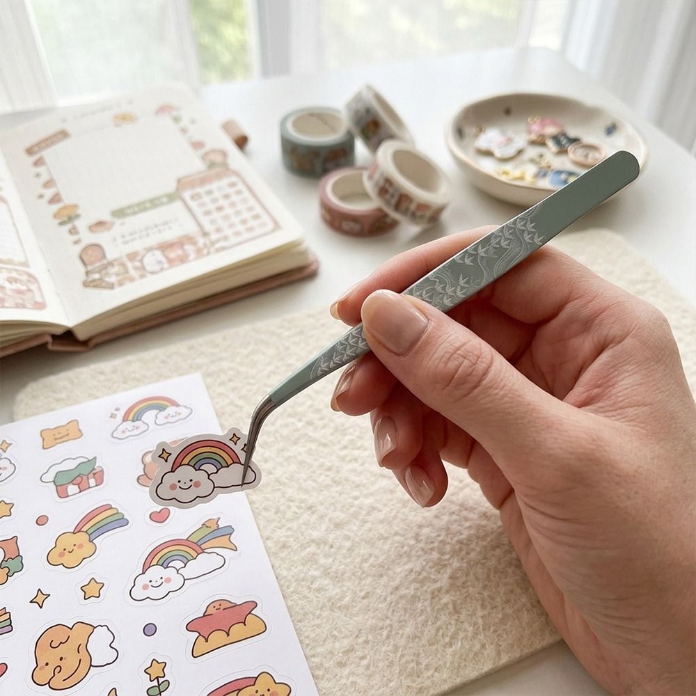 ステンレス製カーブステッカーピンセット高精度漫画風まつげエク - Lash Mapping Sticker のレビューと価格