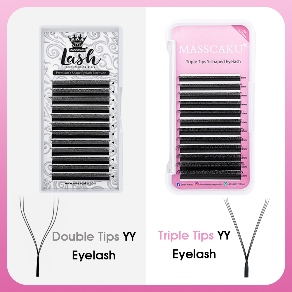 ホット販売 Masscaku YY 形状まつげエクステンショ - Eyelash Extension Double Volume のレビューと価格
