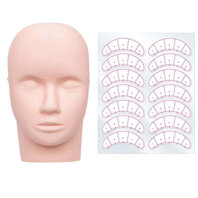 1 個のトレーニングヘッド & 10 シートのまつげマッピン - Lash Mapping Sticker のレビューと価格