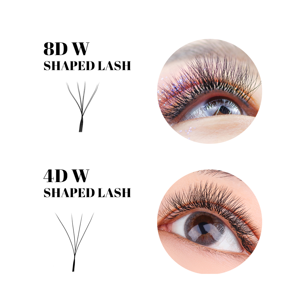 FADVAN W シェイプ二重層まつげ 8D/6D/10D  - Eyelash Extension Double Volume のレビューと価格