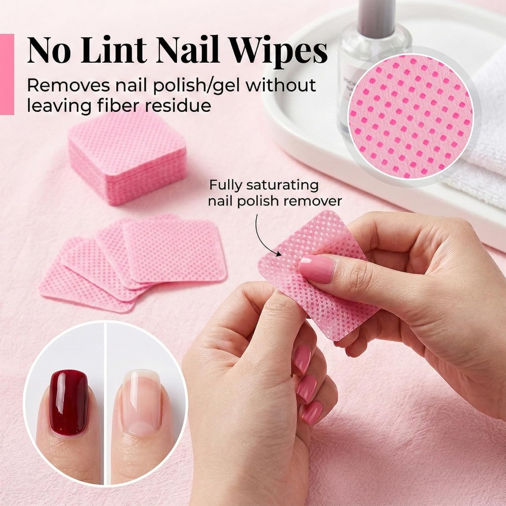 糸くずの出ないジェルポリッシュ除去用ネイルワイプ 600枚入 - Eyelash Extension Eyelash のレビューと価格