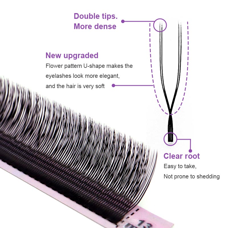 0.07 U字型YY平行フラワーフェイクまつげコスプレダブル - Eyelash Extension Double Volume のレビューと価格