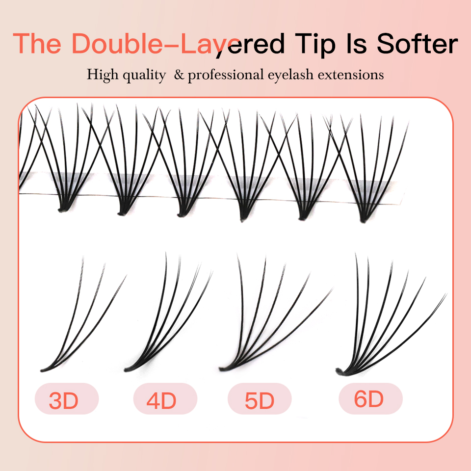 AGUUD カメリアプレメイドファンまつげ ソフトダブルチッ - Eyelash Extension Double Volume のレビューと価格