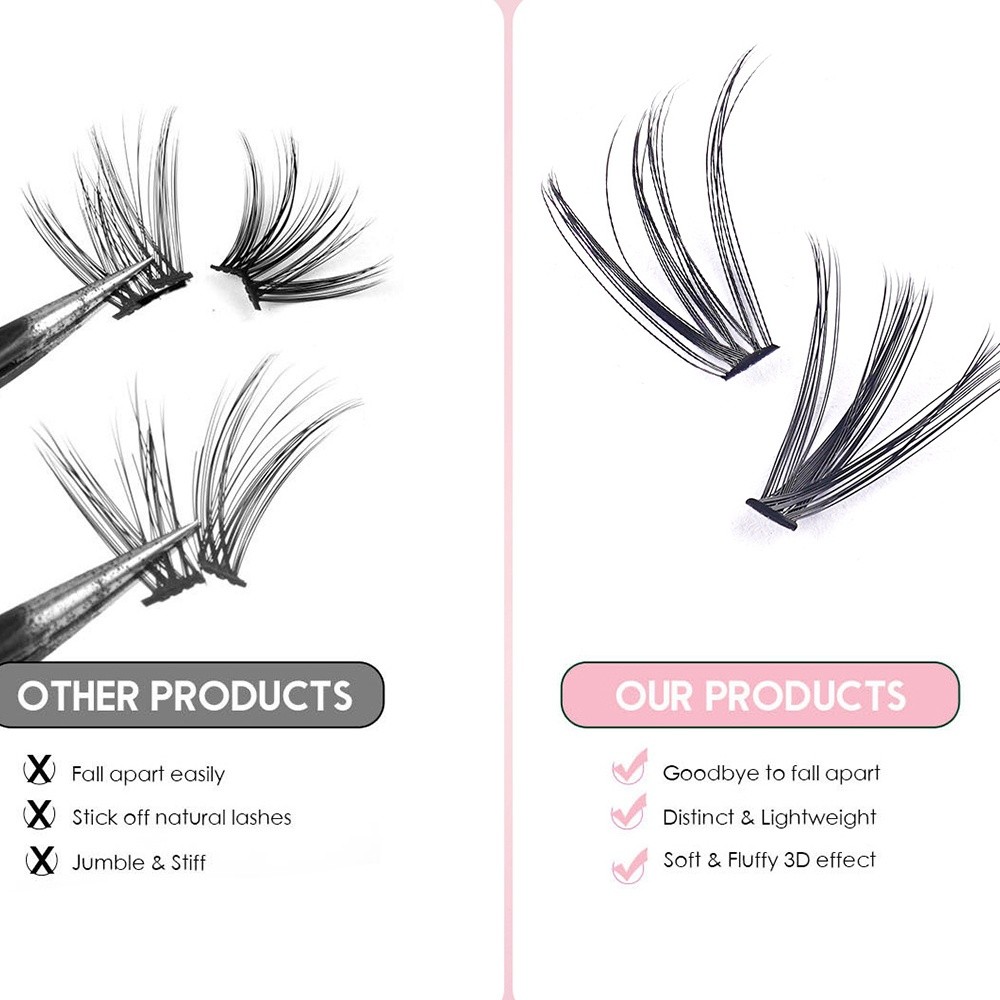 8-16mmの長さのつけまつげ、接着剤とシーラー付き、自然な - Eyelash Extension Natural のレビューと価格