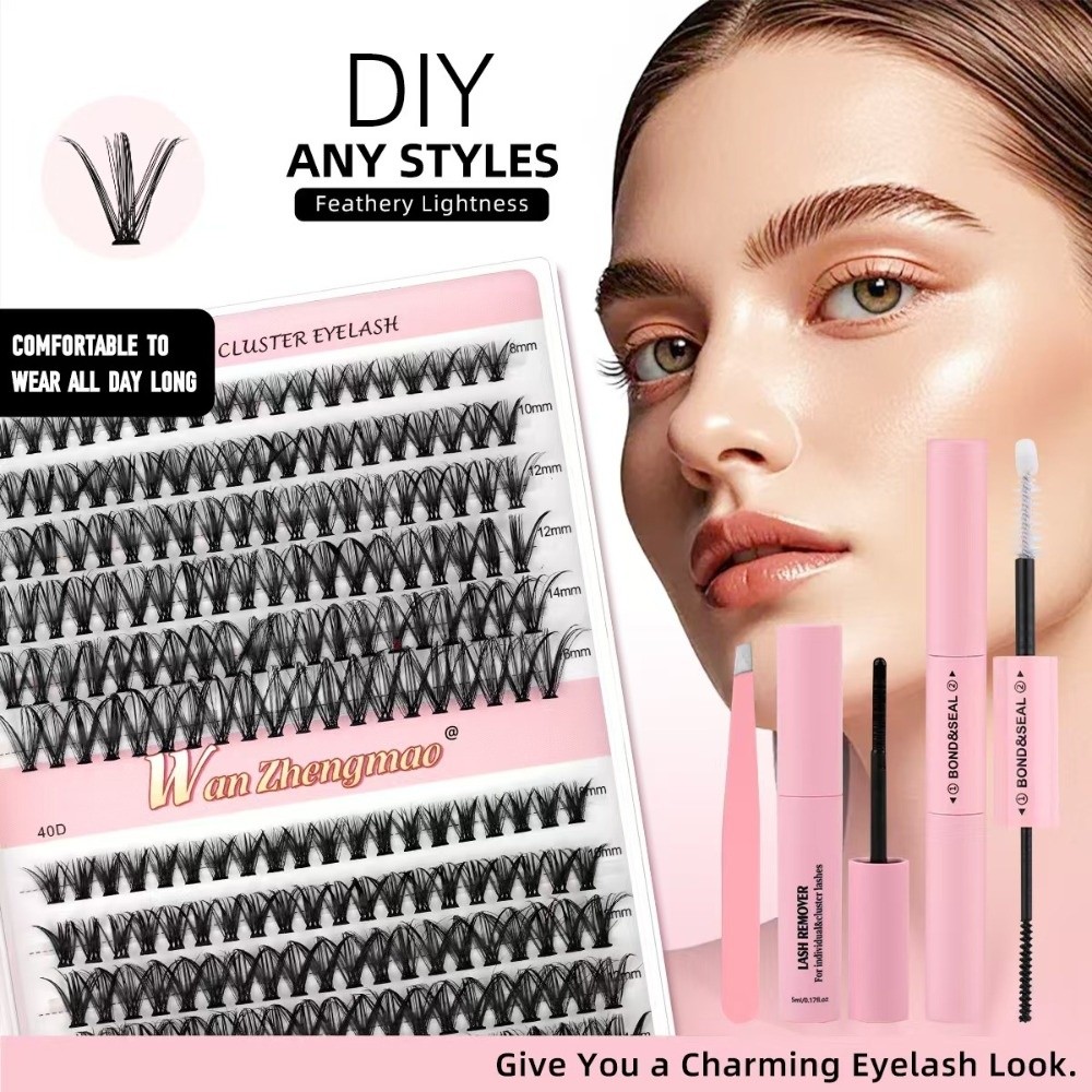8-16mmの長さのつけまつげ、接着剤とシーラー付き、自然な - Eyelash Extension Natural のレビューと価格