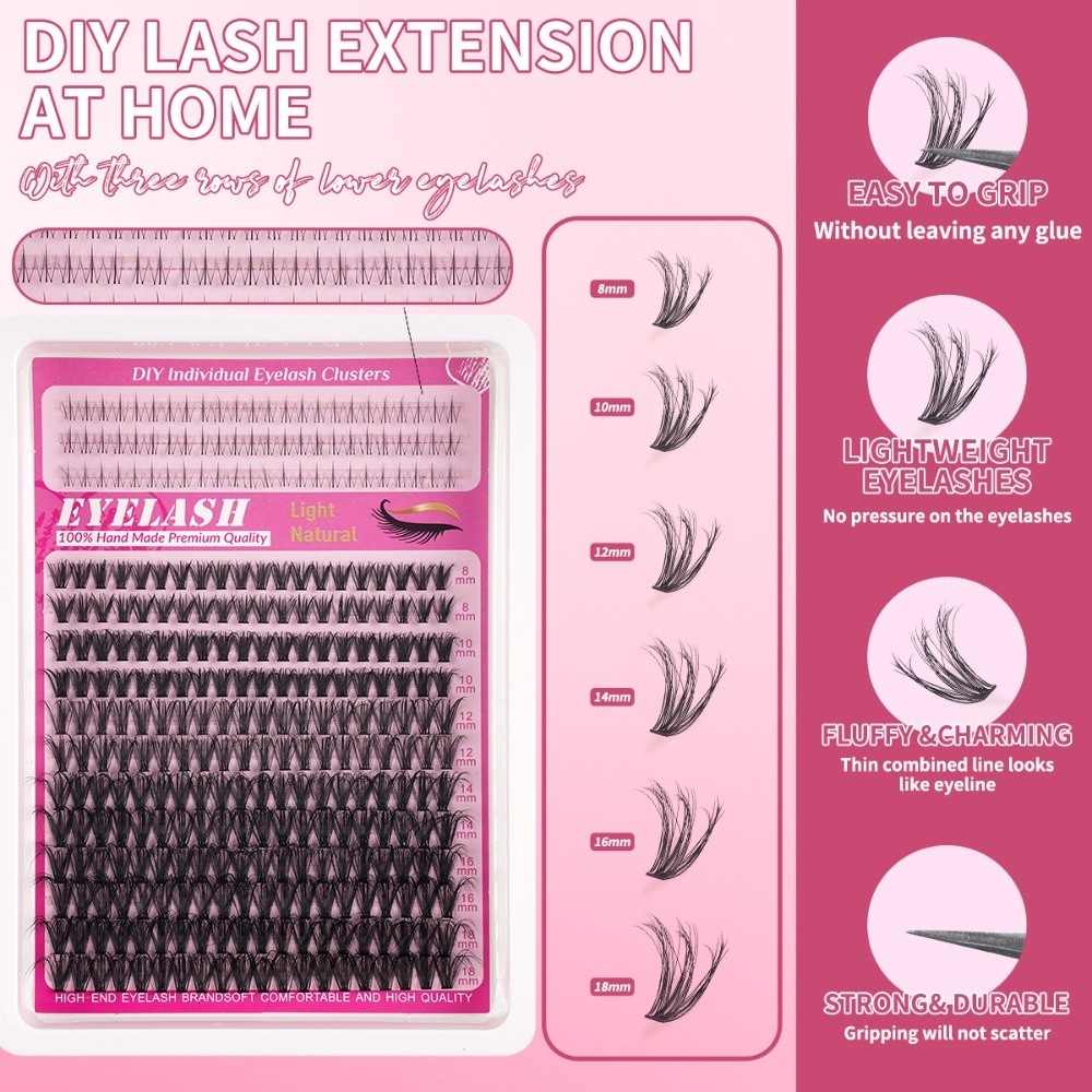 8-18mmの長さのつけまつげ、ナチュラルな見た目、ウィスピ - Eyelash Extension Natural のレビューと価格